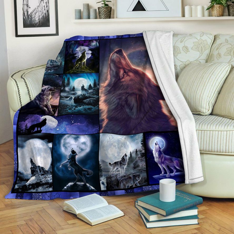 litzzy Wolf HQT1410273 Fleece Blanket Fleece Blanket   