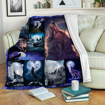litzzy Wolf HQT1410273 Fleece Blanket Fleece Blanket   