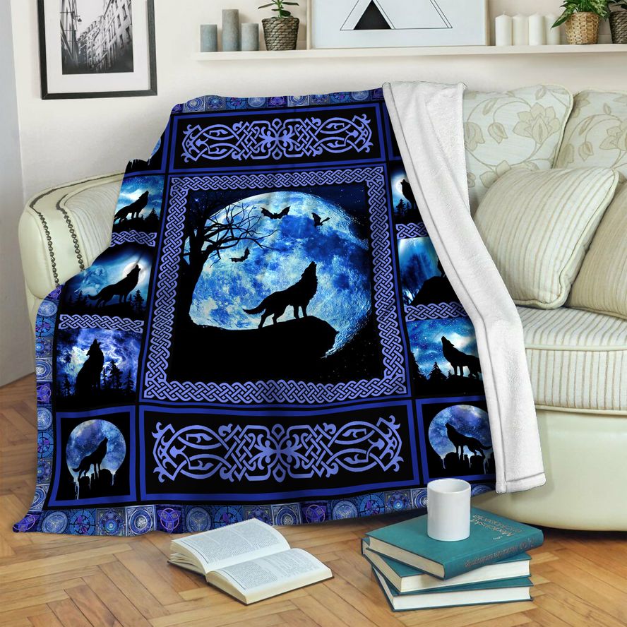 litzzy Wolf HQT1410274 Fleece Blanket Fleece Blanket   
