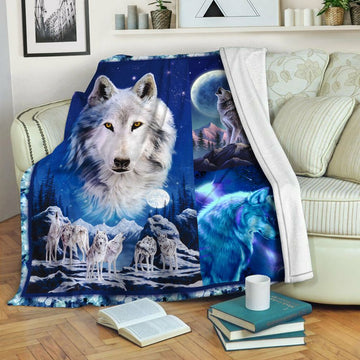 litzzy Wolf HQT16101259 Fleece Blanket Fleece Blanket   