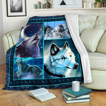 litzzy Wolf HQT16101260 Fleece Blanket Fleece Blanket   