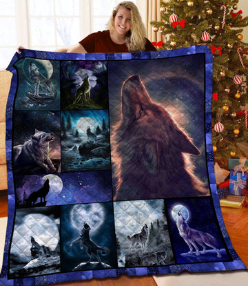 litzzy Wolf HQT1410273 Fleece Blanket Quilt Blanket   
