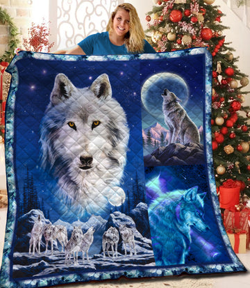 litzzy Wolf HQT16101259 Fleece Blanket Quilt Blanket   