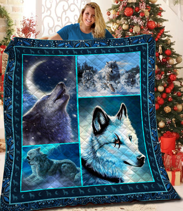 litzzy Wolf HQT16101260 Fleece Blanket Quilt Blanket   