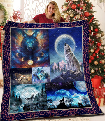 litzzy Wolf HQT1610182 Fleece Blanket Quilt Blanket   
