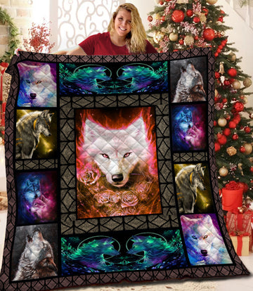 litzzy Wolf HQT1610183 Fleece Blanket Quilt Blanket   