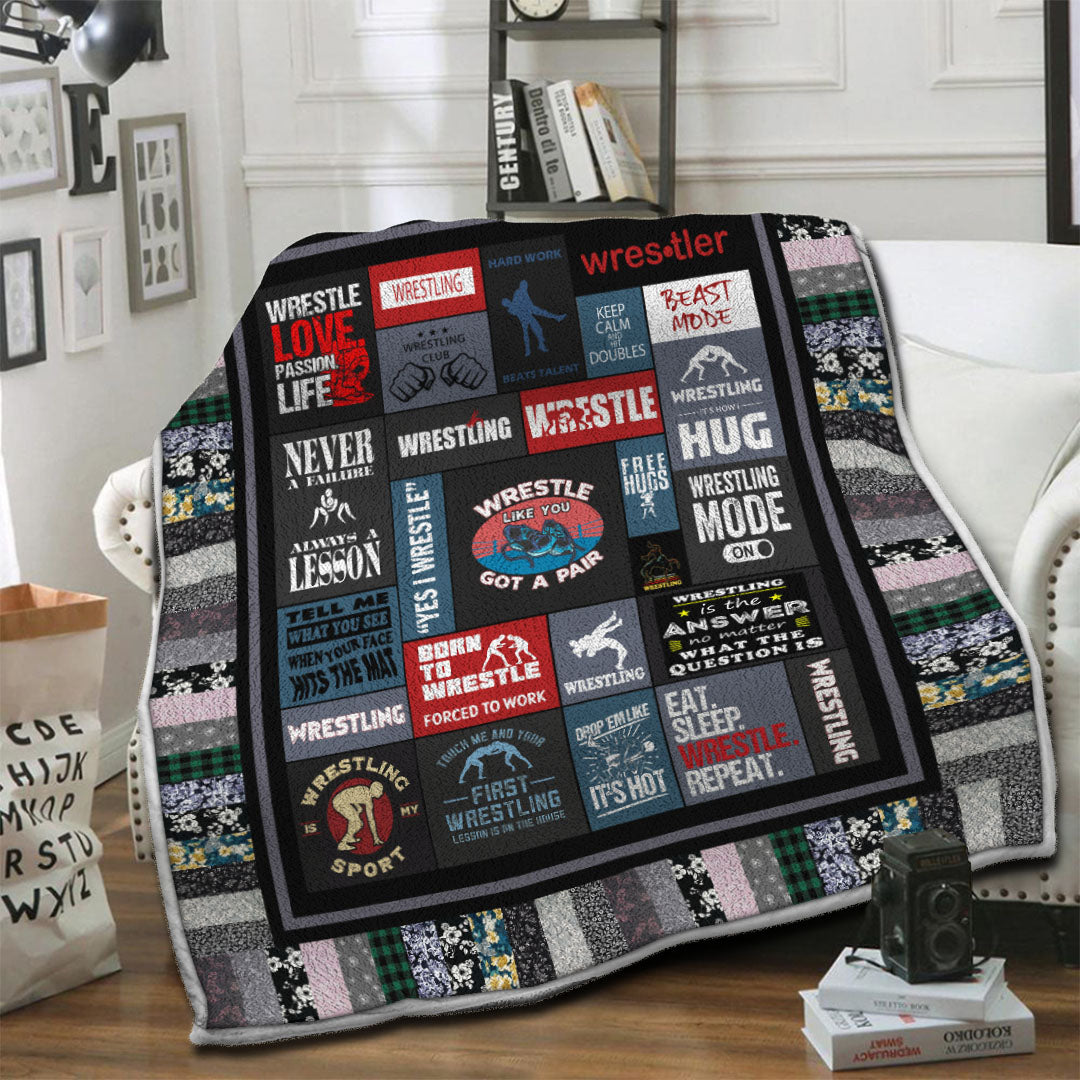litzzy Wrestling Fleece Blanket HST1910459 Fleece Blanket   