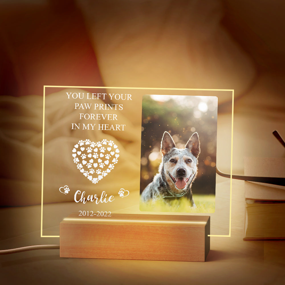 litzzy Custom Pet Memorial Night Light Personalized Bedroom Decor Night Light Night Light  