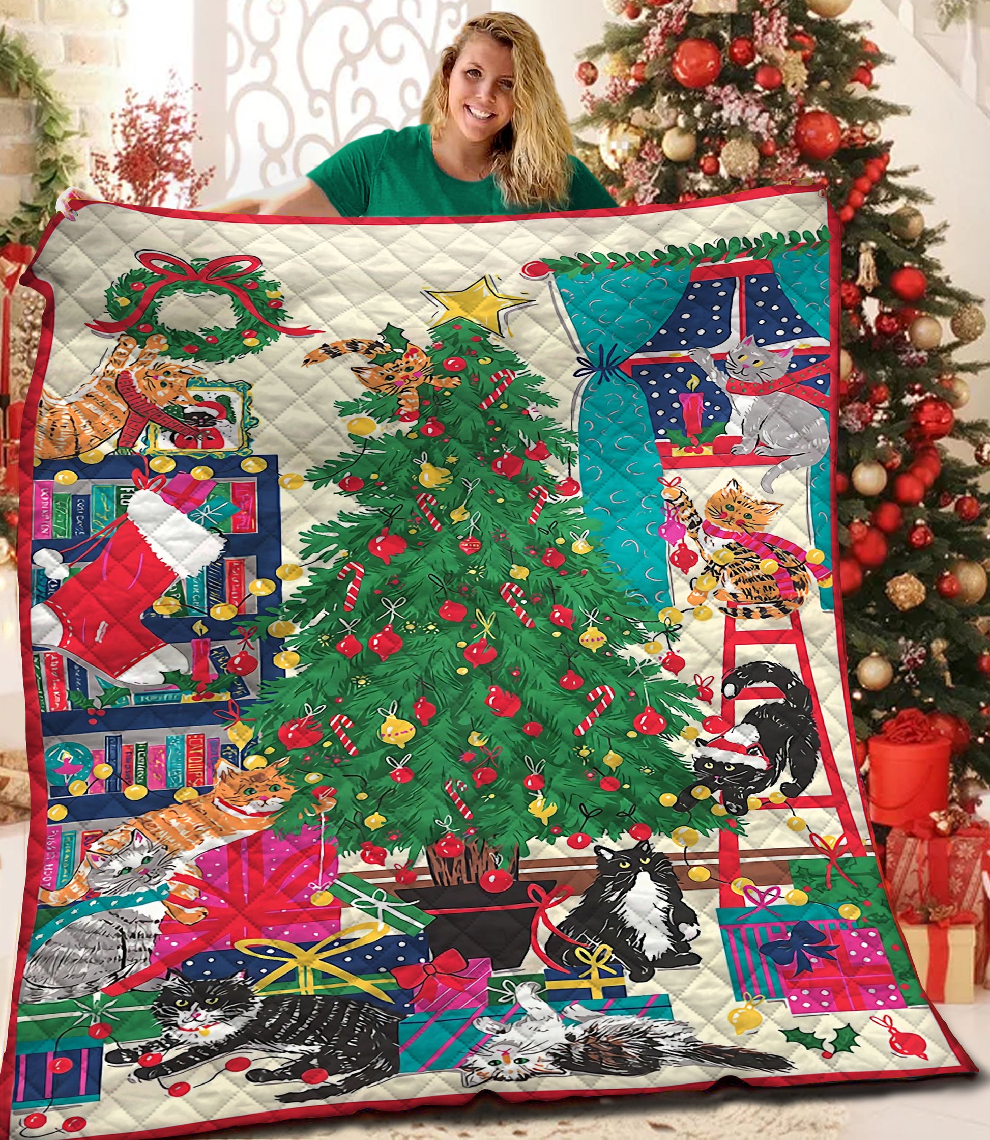 litzzy Christmas Fleece Blanket HQT2011179 Quilt Blanket   