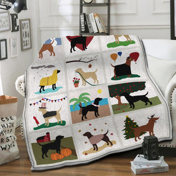 litzzy Year Of Labrador Fleece Blanket HST19103988 Fleece Blanket   