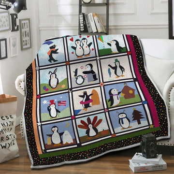 litzzy Year of Penguin Fleece Blanket HST19101188 Fleece Blanket   