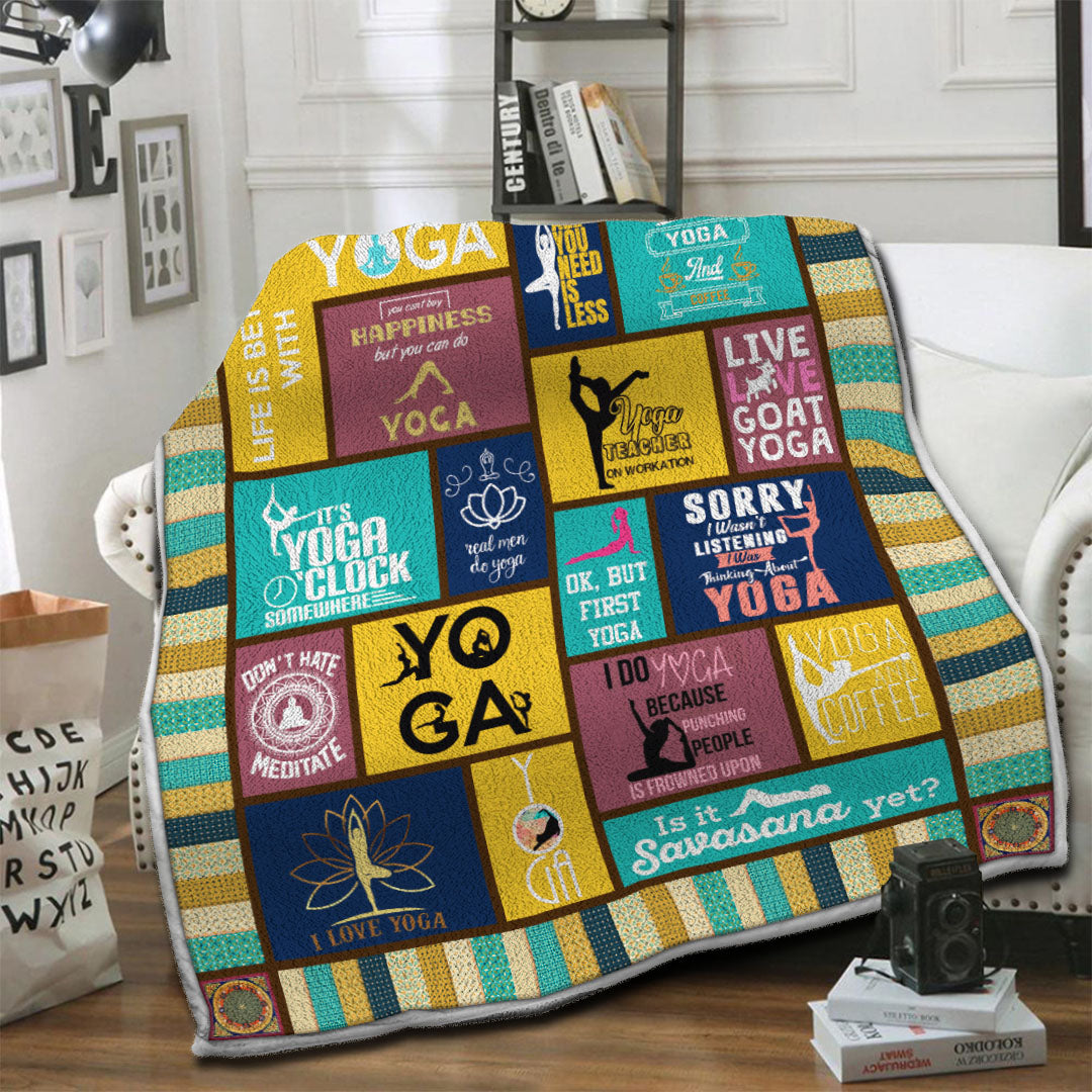 litzzy Yoga Fleece Blanket HST1910796 Fleece Blanket   