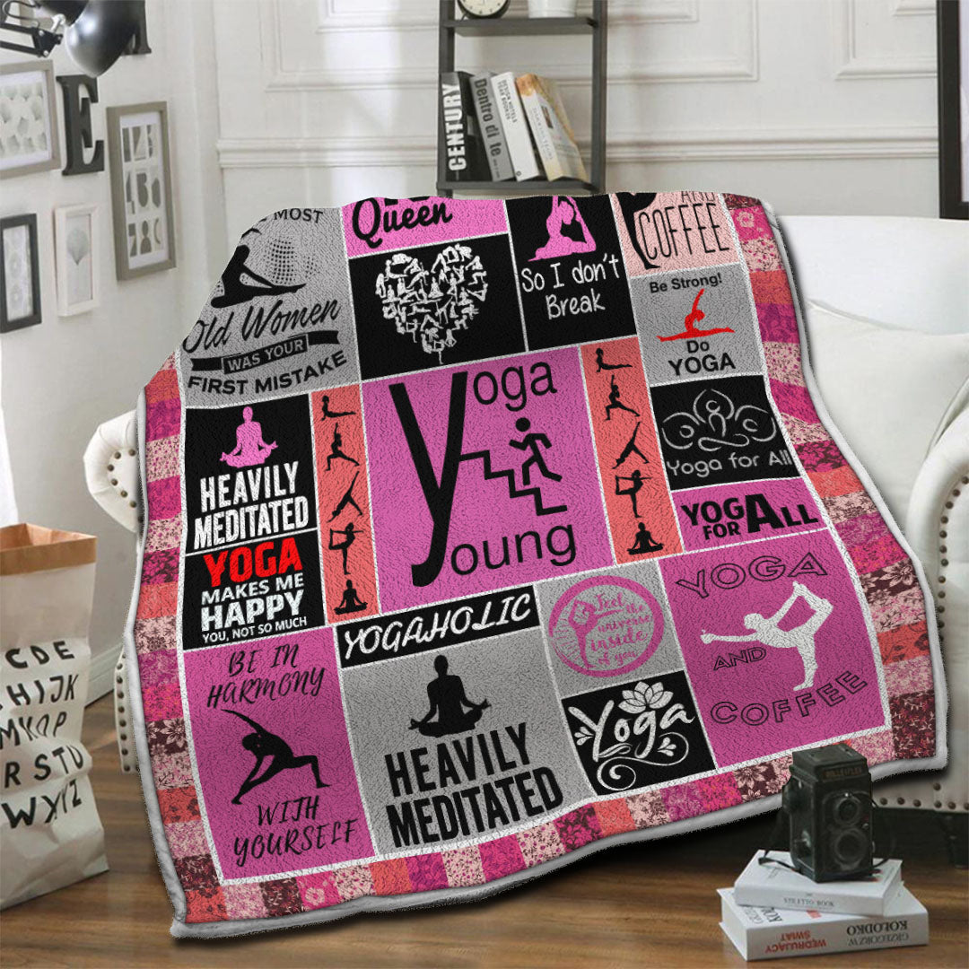 litzzy Yoga Fleece Blanket HST1910797 Fleece Blanket   