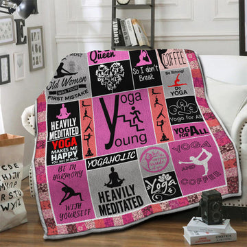 litzzy Yoga Fleece Blanket HST1910797 Fleece Blanket   