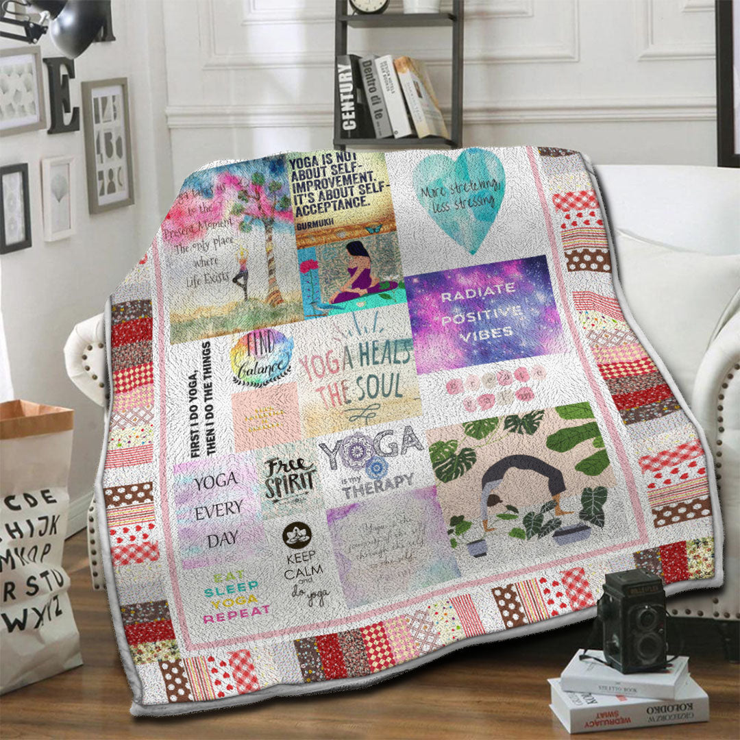 litzzy Yoga every day Fleece Blanket HST19101570 Fleece Blanket   