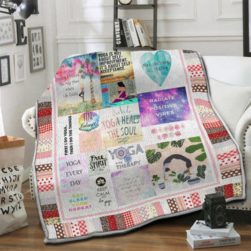 litzzy Yoga every day Fleece Blanket HST19101570 Fleece Blanket   