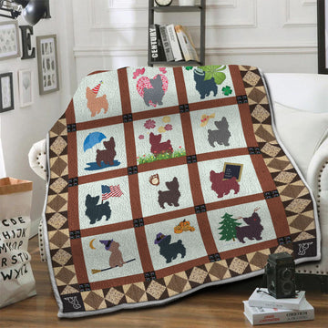 litzzy Yorkie Fleece Blanket HST1910798 Fleece Blanket   