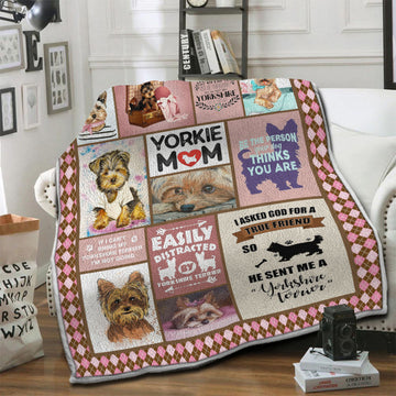litzzy Yorkie HQT16101261 Fleece Blanket Fleece Blanket   