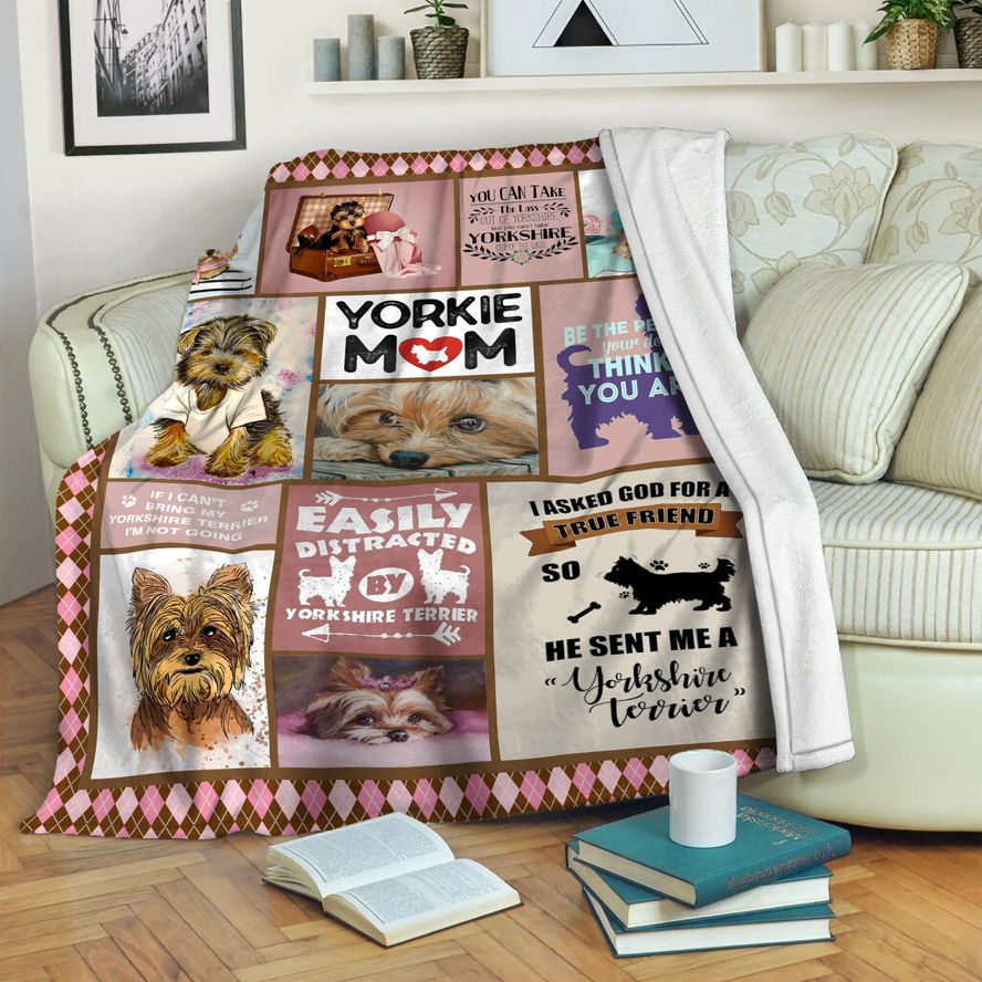 litzzy Yorkie HQT16101261 Fleece Blanket Fleece Blanket   