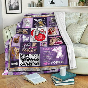 litzzy Yorkie HQT16101263 Fleece Blanket Fleece Blanket   