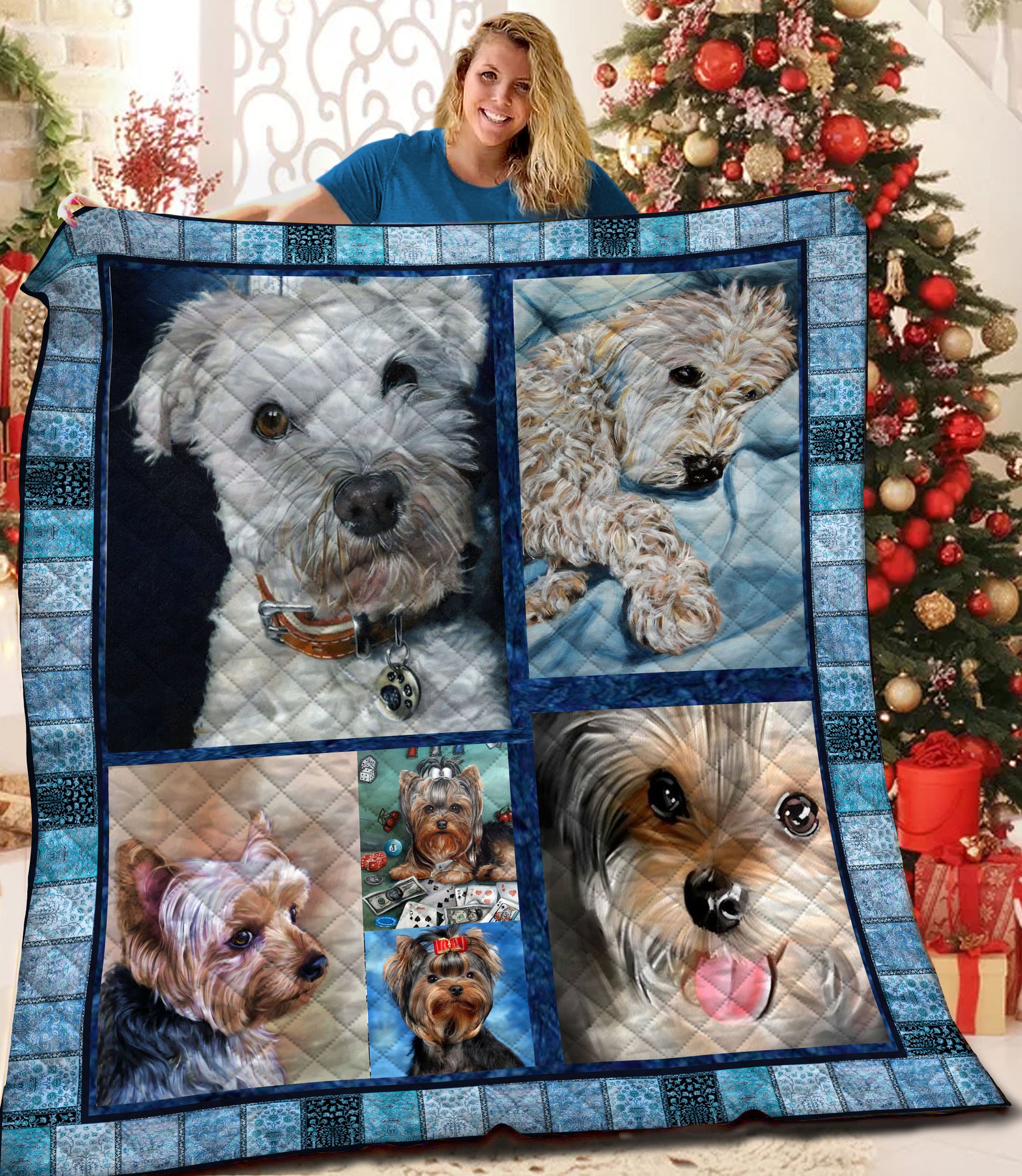 litzzy Yorkshire Fleece Blanket HQT2011191 Quilt Blanket   