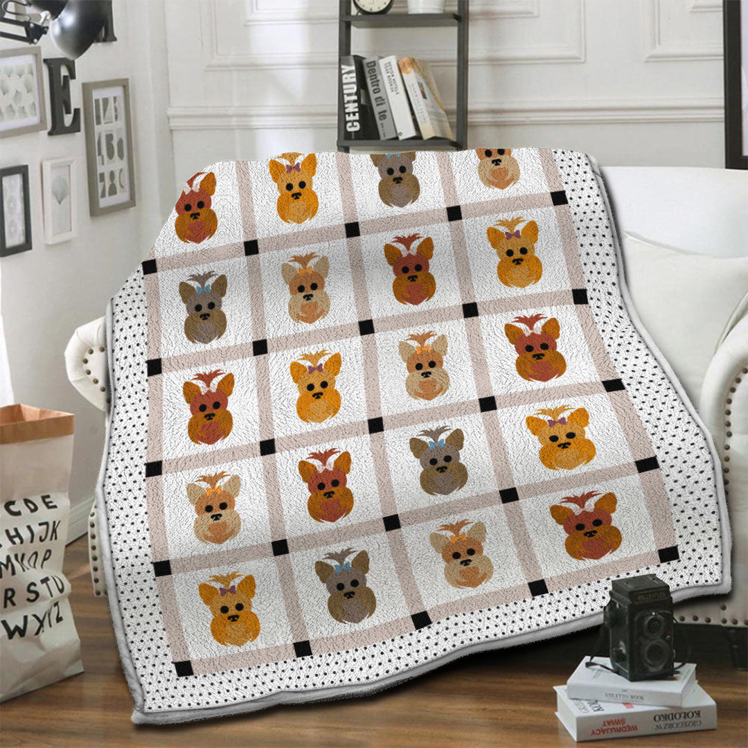 litzzy Yorkshire Terrier Fleece Blanket HST19103536 Fleece Blanket   
