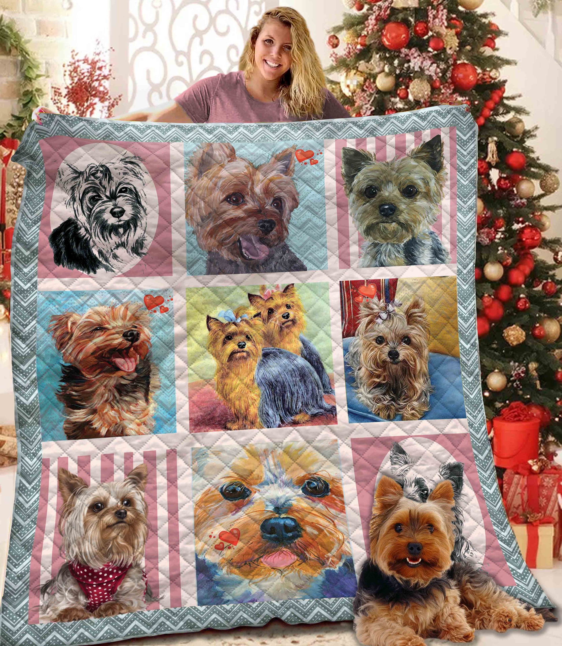 litzzy Yorkshire Terrier B171027 Fleece Blanket Quilt Blanket   
