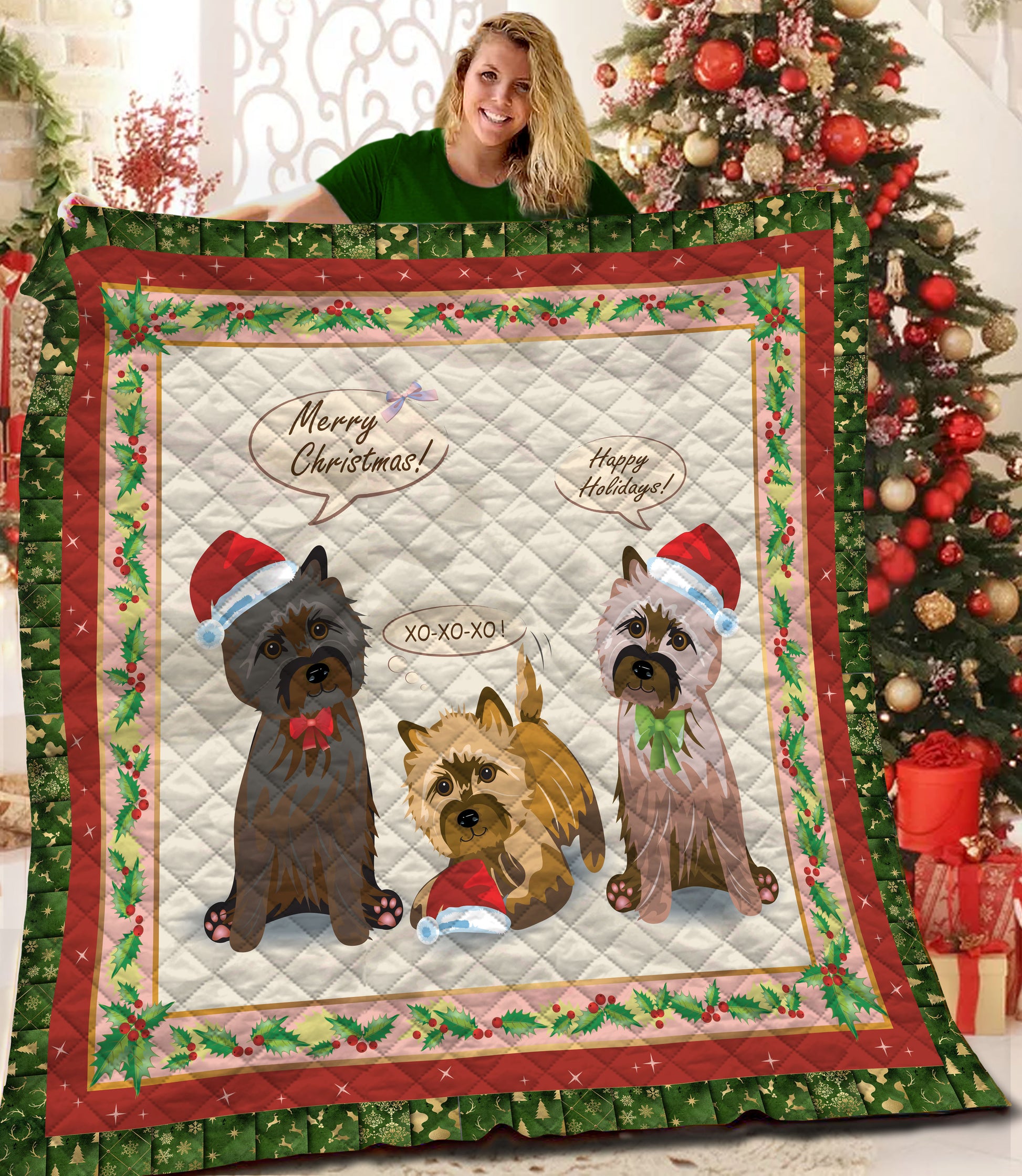 litzzy Yorkshire Terrier B181026 Fleece Blanket Quilt Blanket   