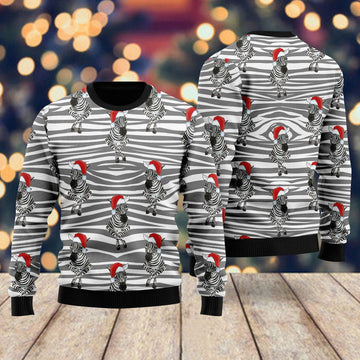 litzzy Zebra Wearing Santa Hats Ugly Christmas Sweater | For Men & Women | UH2143 - Ugly Sweater Gift For Lover sweater   