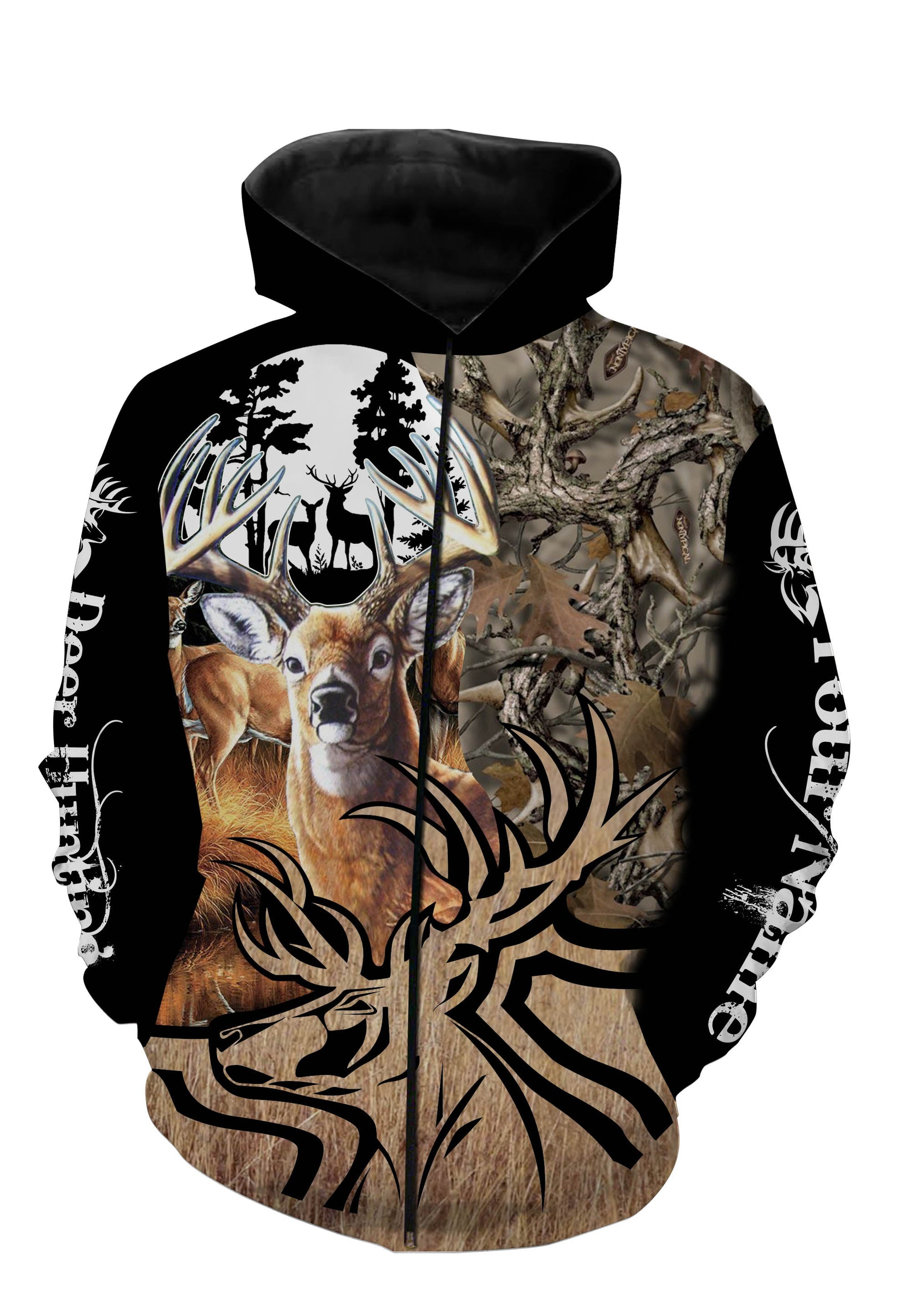 litzzy Personalized deer hunting full printing shirt, all over print long sleeves, hoodie, zip up hoodie - hunting sweatshirt Sweater   