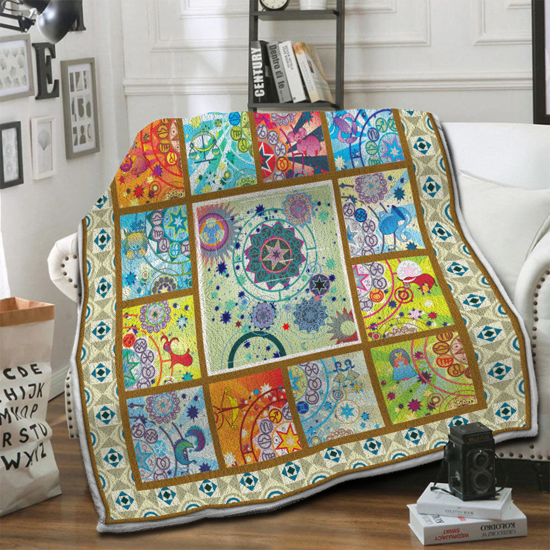 litzzy Zodiacs HQT16101265 Fleece Blanket Fleece Blanket   
