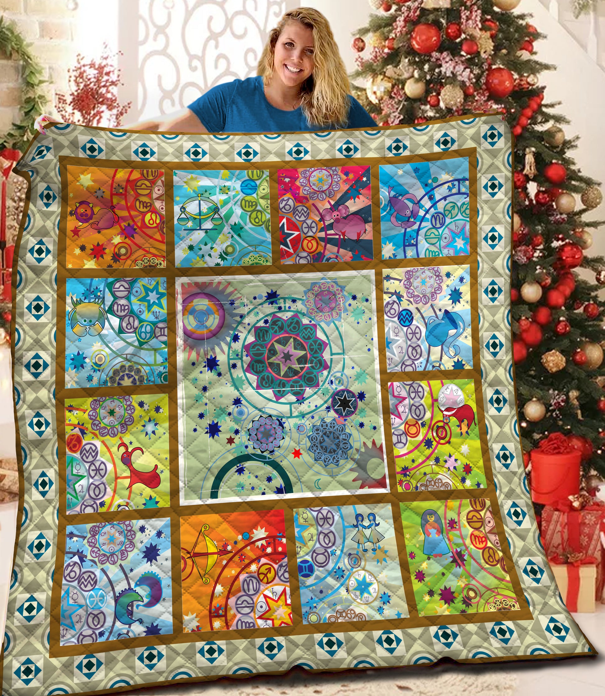 litzzy Zodiacs Fleece Blanket HQT2011205 Quilt Blanket   