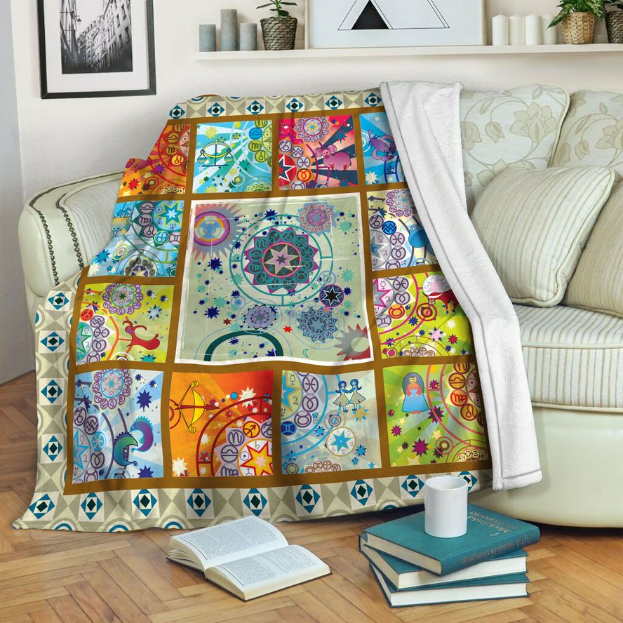 litzzy Zodiacs HQT16101265 Fleece Blanket Fleece Blanket   
