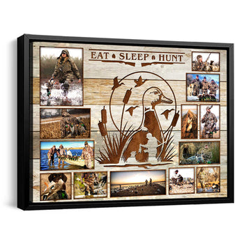 litzzy Waterfowl & Duck Hunter Photo Collage Wall Decor | Personalized Gift for Duck Hunters Canvas Wall Art   
