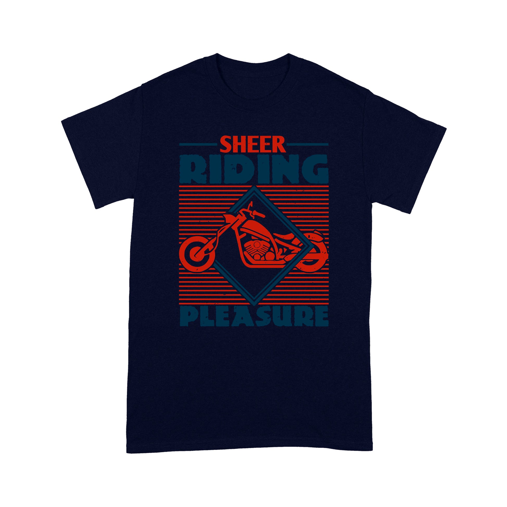 litzzy Sheer Riding Pleasure- Motorcycle T-Shirt | Made in US T-Shirt S Navy 