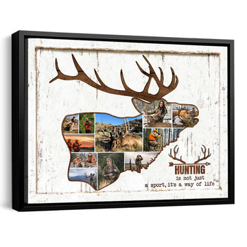 litzzy Personalized Deer Hunting Photo Collage Canvas Gift For Hunters Canvas Wall Art   