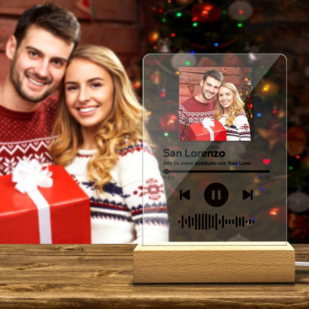 litzzy Custom Scannable Code Acrylic Music Song Plaque Night Light Acrylic Plaque   