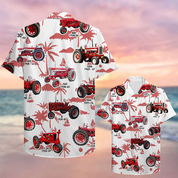 litzzy Farmer Hawaiian Shirt - Red Tractors Pattern Hawaiian Shirt For Men, Woman, Litzzy Aloha Shirt Hawaiian Shirt   