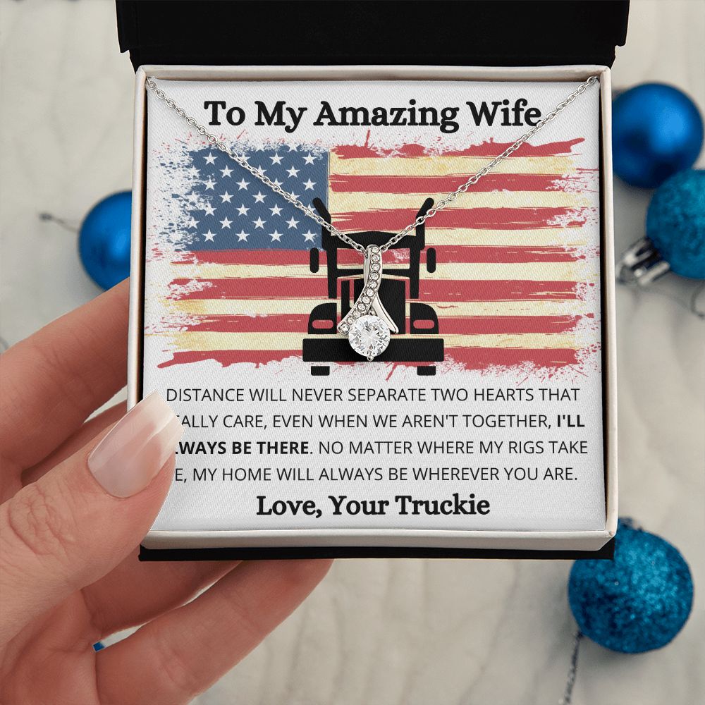 litzzy To My Amazing Wife - Distance Will Never Separate Us - To My Wife, Gift For Wife Jewelry   