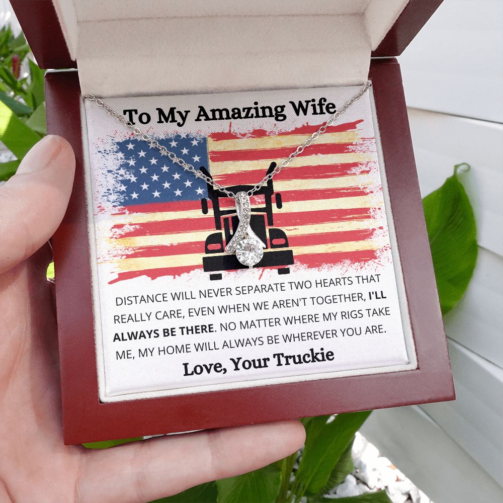 litzzy To My Amazing Wife - Distance Will Never Separate Us - To My Wife, Gift For Wife Jewelry   