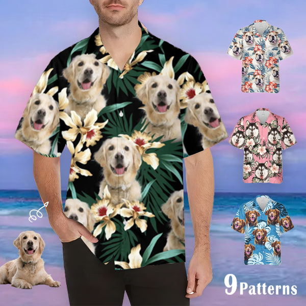 litzzy Custom Pet Hawaiian Shirt, Pet Personalized Hawaiian Shirt Men, Pet Face Hawaiian Shirt, Cat Photo Hawaii Shirt, Birthday Gift For Dog Lovers Hawaii Shirt   