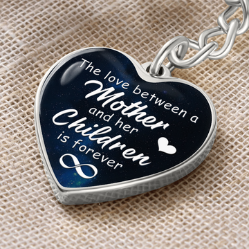 litzzy Litzzy Graphic Heart Keychain To my Mom, The love between a mother an her children is forever Mothers day Jewelry, Gifts set Jewelry Graphic Heart Keychain (Silver) No 