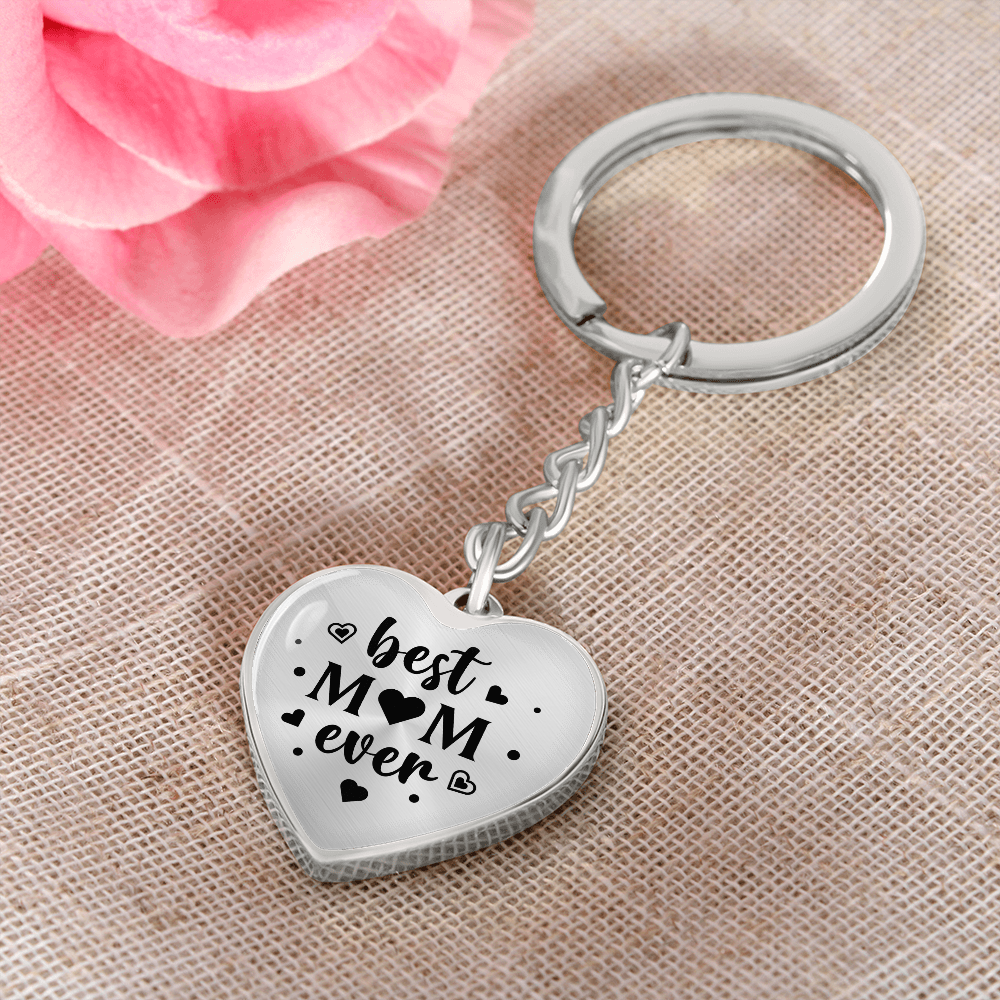 litzzy Best Mom Ever - Graphic Heart Keychain - Litzzy Mother's Day Gifts Necklace Necklaces   