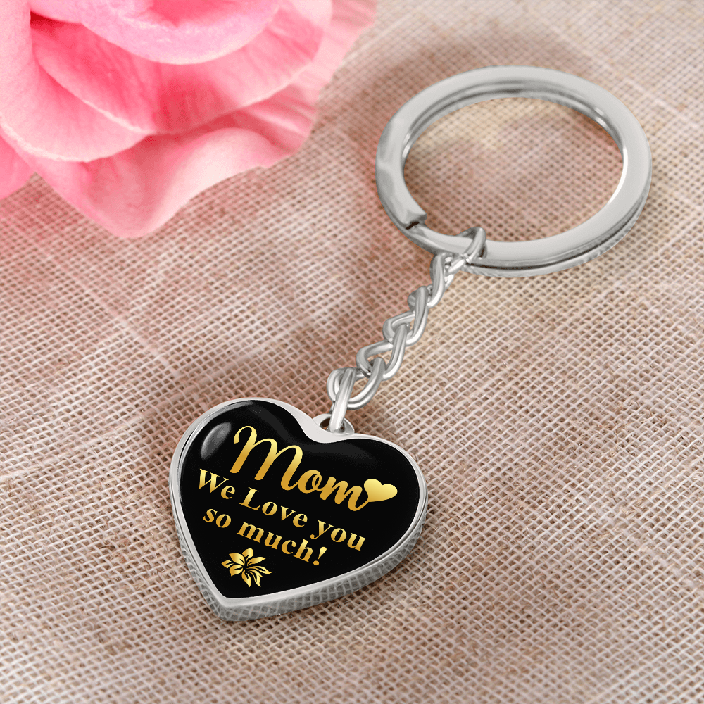 litzzy Mom We Love You So Much - Graphic Heart Keychain - Litzzy Mother's Day Gifts Necklace Jewelry   