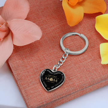 litzzy To My Amazing Mom - Graphic Heart Keychain - Litzzy Mother's Day Gifts Necklace Jewelry   