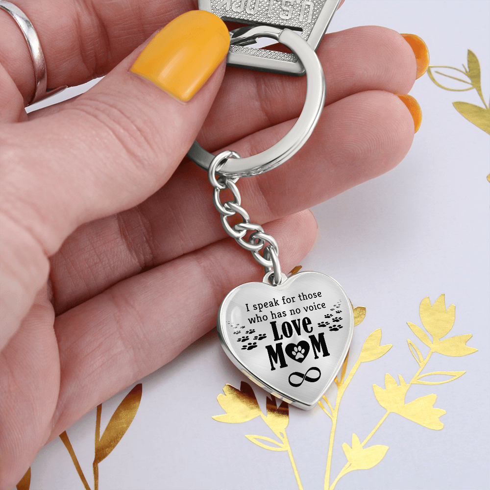litzzy Love Mom - Graphic Heart Keychain - Litzzy Mother's Day Gifts Necklace Jewelry   