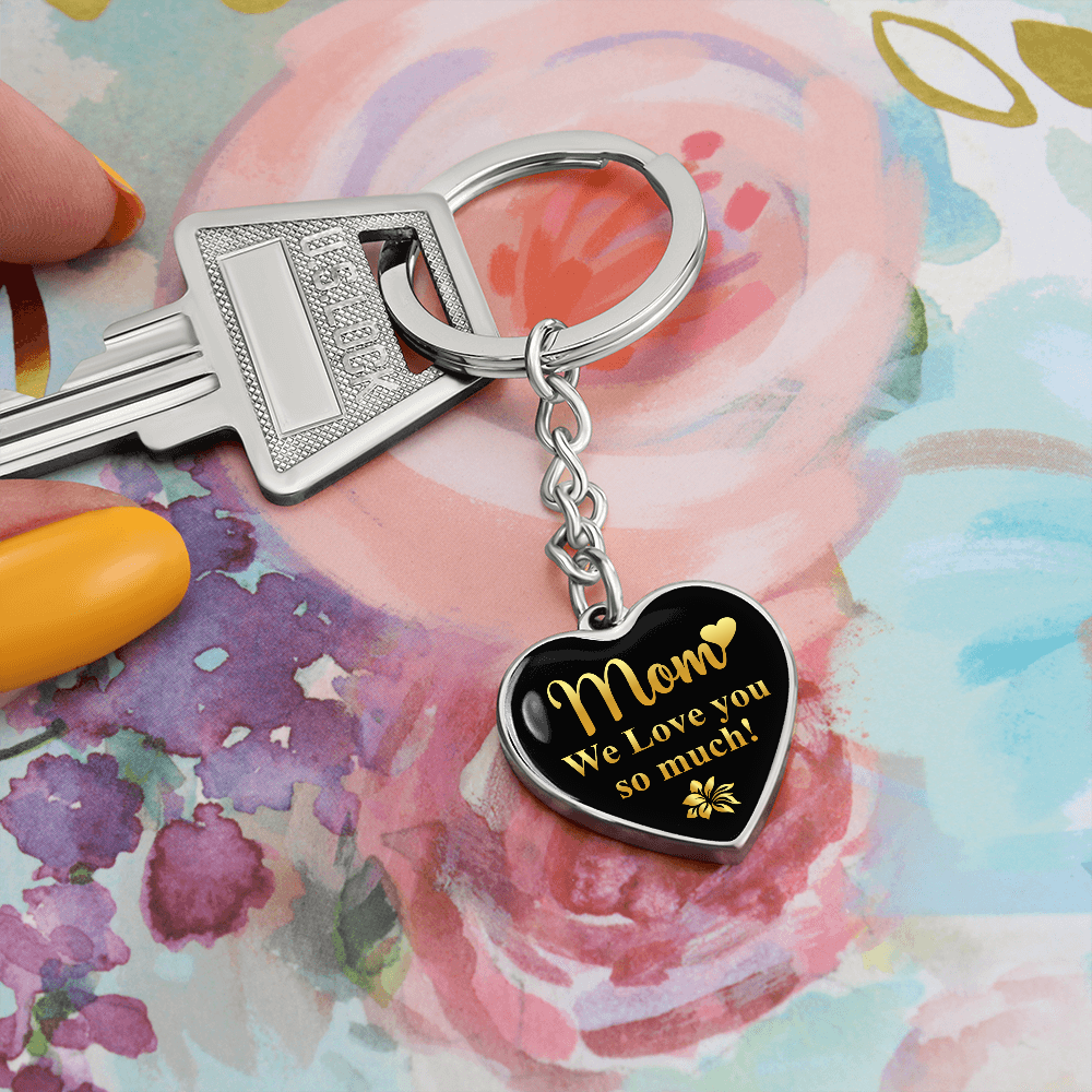 litzzy Mom We Love You So Much - Graphic Heart Keychain - Litzzy Mother's Day Gifts Necklace Jewelry   