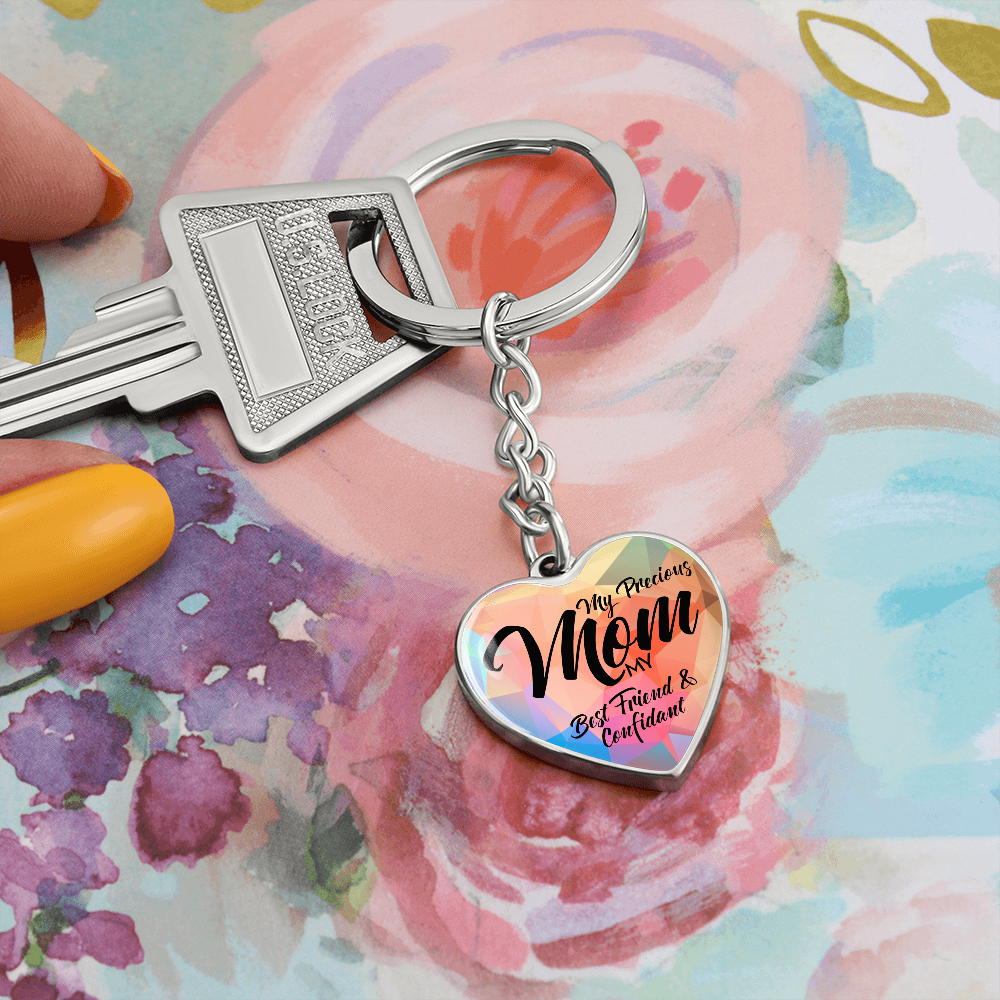 litzzy My Precious Mom - Graphic Heart Keychain - Litzzy Mother's Day Gifts Necklace Jewelry   