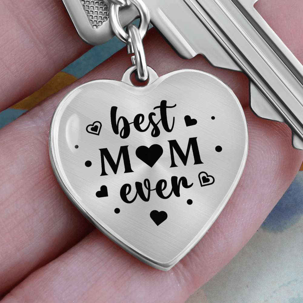 litzzy Best Mom Ever - Graphic Heart Keychain - Litzzy Mother's Day Gifts Necklace Necklaces   