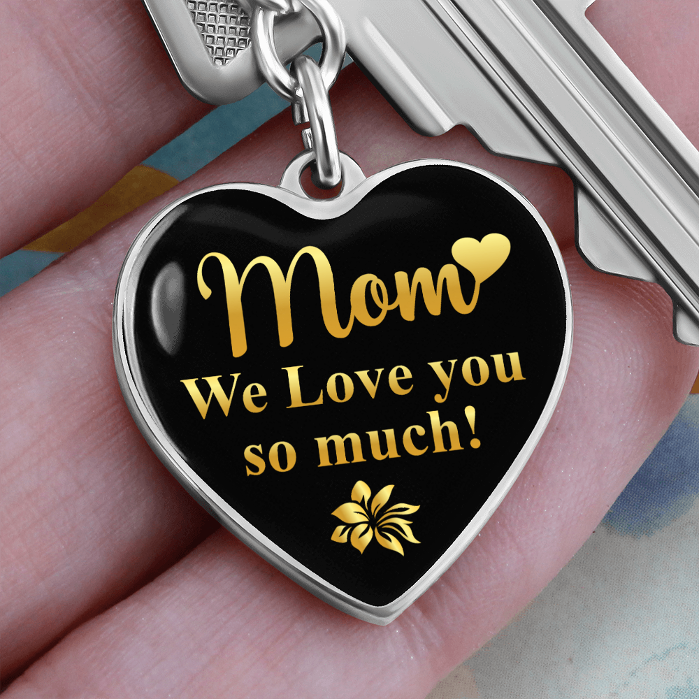 litzzy Mom We Love You So Much - Graphic Heart Keychain - Litzzy Mother's Day Gifts Necklace Jewelry   